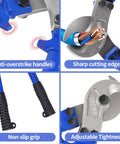 Industrial Grade 18 Inch Cable Cutters Heavy Duty T8 Alloy Steel Wire Cutters Built Tough For Crushing Copper And Aluminum Cables Easily With Rock Solid Hrc56 Blades showing anti-overstrike handles and sharp cutting edge.