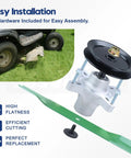 Three Pack Spindle Assembly Kit With Spindle Pulley Idler Pulley And Half Inch By 142 Blades For Toro TimeCutter 50 Inch MX5060 SS5000 Mower Decks