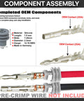 Dope 4-Pin 2x2 Weather-Pack Series Heavy Duty Electrical Connector Kit With Sealer Terminals And Housing For Quick Disconnect Splice Jobs In 14 To 16 Gauge Wire That Fits Perfectly On Your Ride, 20A OEM contact, silicone seal