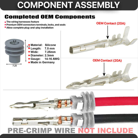 Pro Quality 373 Piece Weather Pack Series Wiring Kit With 10 To 20 Gauge Terminals Male And Female Quick Disconnect Splice For 20 Amp Systems Heavy Duty Sealer Connectors Includes Removal Tool silicone seal and 20A OEM contacts
