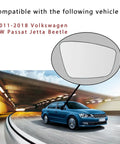 Passenger Side Mirror Lower Glass Replacement For 2011 2012 2013 2014 2015 2016 2017 2018 Volkswagen Passat Jetta Beetle