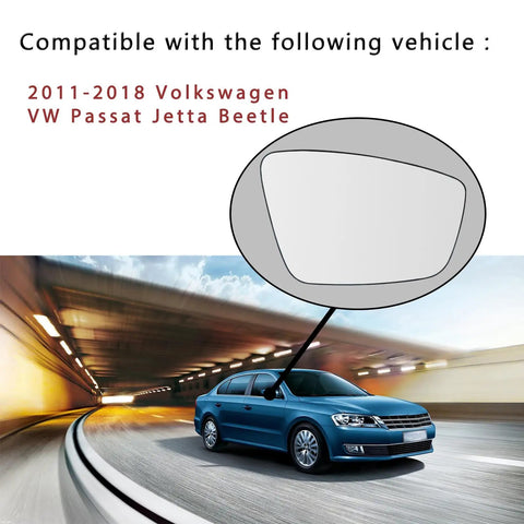Passenger Side Mirror Lower Glass Replacement For 2011 2012 2013 2014 2015 2016 2017 2018 Volkswagen Passat Jetta Beetle