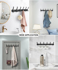 Wall Mounted Coat Rack With 6 Heavy Duty Hooks For Coats Hats Towels Purses Robes 2 Pack Tough As Nails Black Metal Backplate Durable Wall Hanger For Entryway Hallway Bedroom