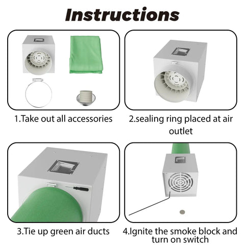 Instructions for using the Straight Shooter No Fuss Heavy Duty Sewer Smoke Test Blower and Portable Plumbing Ventilation Smoke Machine.