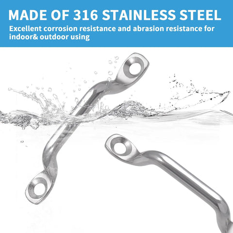 Stainless Steel Pad Eye Kit For Bimini Boat Top Straps, Kayak Deck Loops, Cooler Tie Downs, Battery Hold Downs, And Marine Hardware, 4 Pack