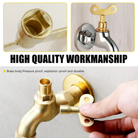 Thirteen Piece Utility Keys Kit For Plumbing And Home Use with brass water tap key for accessing faucets