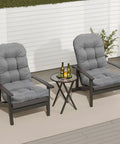 Thick Indoor Outdoor Adirondack Chair Cushion With High Elasticity PP Cotton Water Repellent Fabric For Porch Yard Lawn Chairs High Back Rocking Seat Pad 44 By 19 By 4 Inches on dark grey chairs on patio