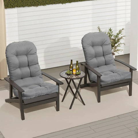 Thick Indoor Outdoor Adirondack Chair Cushion With High Elasticity PP Cotton Water Repellent Fabric For Porch Yard Lawn Chairs High Back Rocking Seat Pad 44 By 19 By 4 Inches on dark grey chairs on patio