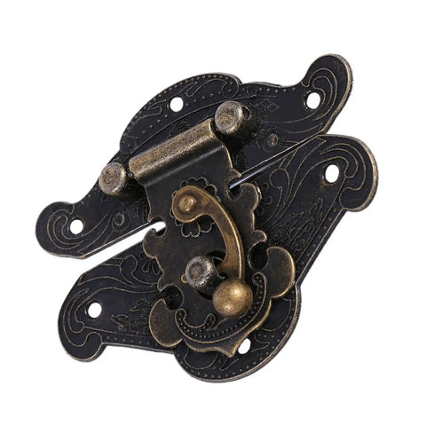 Dope Zinc Alloy Vintage Jewelry Box Latch With Antique Bronze Finish, Rustproof Retro Hasp for jewelry case, screw installation