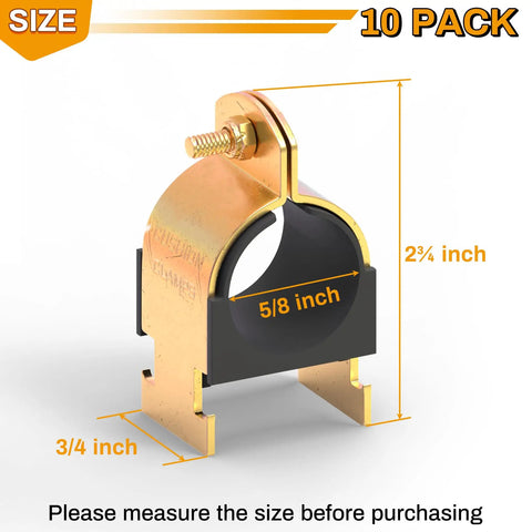 Heavy Duty Rubber Cushion Strut Clamp Five Eight Inch O D For Rigging Copper Pipes And Pex Lines One Zero Pack Zinc Coated Steel Bands That Kill Vibration Noise And Keep Your Setup Running Rock Solid Under Heat Stress All Season Long
