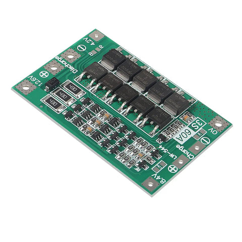 Top Notch 2 Pack 3S 60A BMS Protection Board 12.6V Lithium Battery Balance Charger Module with connectors and components.