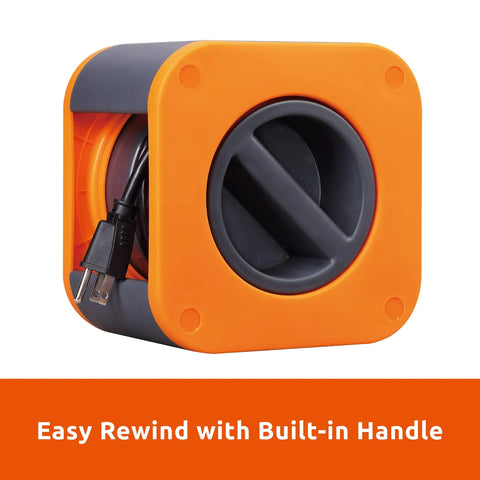 Heavy Duty 25 Foot Cord Reel With Four Outlets Extension Cord 16 AWG SJT Cable Built In Circuit Breaker Overload Protection