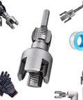4 In 1 Water Pipe Wrench With Integrated Internal And External Threading, Pipe Tapping And PVC Threader, CR-V Steel