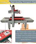Crush Your Shipping Rush Like A Boss With This Smooth Auto Carton Sealer Machine For Quick Box Taping Lightweight Adjustable Head.