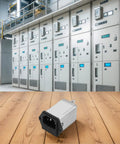 IEC Input Module With EMI Filter And Fuse 250V AC 10A Power Outlet For Industrial Electronics Office And Test Equipment Noise Suppression Component CW2A/AR Great For Pro Shops And Labs In Real World Use on floor in front of control panels