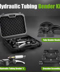 Super Stars Hydraulic Tubing Pipe Bender Kit 1/4 Inch To 7/8 Inches with aluminum dies and hydraulic bender for HVAC repair.