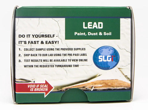 Packaging of Lead Test Kit For Paint, Dust, Or Soil 5 Pack With EPA Approved Method highlighting fast and easy DIY testing process.
