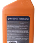 Reverse side of X Guard Premium All Season Mineral Bar And Chain Oil For Chainsaws, 1 Quart showing label details