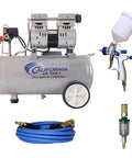 Solid Build 1.0 Hp Oil Free Air Compressor With 8 Gallon Steel Tank And Lvlp Spray Paint Kit Runs Chill At A Peaceful 60 Decibels