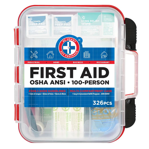 326 Piece First Aid Kit In Hard Red Case Exceeds OSHA And ANSI Standards For Home Office Car School Travel Camping Hunting All In One Sports Comprehensive Emergency Medical Supplies For Any Situation