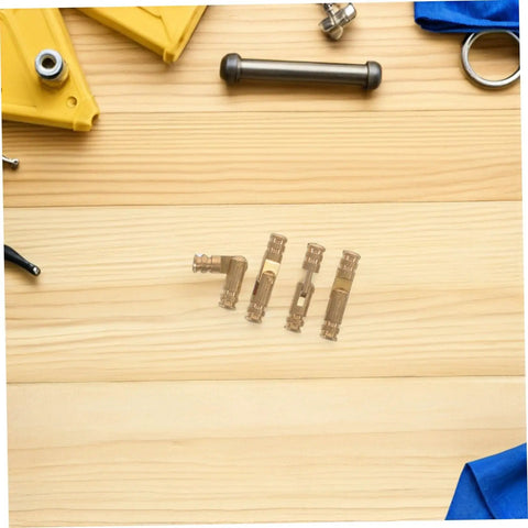 Brass Barrel Hinges 25Pcs For Jewelry Boxes And Keepsakes Concealed Invisible Mini Cylinder Hinges on a wooden surface
