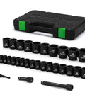 30-Piece Half Inch Drive Shallow Metric Impact Socket Set With Chrome Moly Steel, 10mm To 36mm, 6 Point, No Skipped Sizes