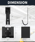 Built Tough EV Charger Holder Wall Mount Kit With J1772 Cable Dock dimensions displayed on a clean background.