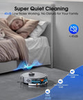 LiDAR Mapping Robot Vacuum And Mop With Smart Navigation WiFi App Alexa Voice Control Obstacle Avoidance placed on gray floor