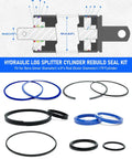 Hydraulic Log Splitter Cylinder Rebuild Seal Kit For 4.0 Bore By 1.75 Rod Cylinders, 11 Pack with diagram and seals display