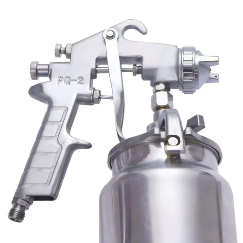 Heavy Duty Siphon Feed Spray Gun With 1.8Mm Nozzle For Straight Up Flawless Oil Based Or Latex Paint Jobs featuring metal body and adjustable nozzle.