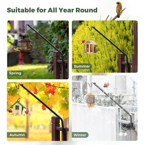 Dang Sturdy Telescoping Deck Rail Hook Adjustable From Twenty Seven To Thirty Nine Inches, holds feeders in all seasons.