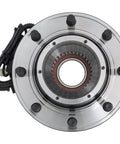 Top view of New Set Of Complete Front Wheel Hub And Bearing Assemblies For Dual Rear Wheel Trucks Fits 6.2L 6.7L V8 Engines Front Left and Right Polished and Rust Protected.