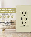 USB C Outlet With 24W Power Delivery And USB A Port 125V Tamper Resistant Receptacle 15 Amp Screwless Wall Plate UL Listed