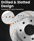 Beefy Front Brake Rotors Kit For Toyota Tacoma 2005 To 2023 6 Lug Not For 5 Lug Includes 319mm 12.56in Rotors drilled design.