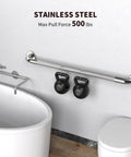 2 Pack 32 Inch Anti Slip Shower Grab Bar Handles Knurled Stainless Steel Safety Hand Rails Chrome Finish 1.25 Inch Diameter