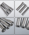 R8 Collet Set 31/32 to 1 Inch Fits R8 Mill Spindle Taper Bore With 0.0006 TIR 29 Pack, steel collets, close-up and top view