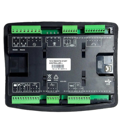 Generator Control Panel DSE7210 1 Piece For Reliable Start Sequencing And Backup Power Digital Controller With Plug And Play Setup Industrial Grade Panel For Standby Generators High Quality Electrical Interface Durable Tech, rear view