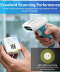 Beast Mode Industrial Barcode Scanner With Wireless 2D QR Capture And IP67 Waterproof Defense held up to scan a QR code on a package.