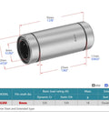 Two XIKE LM6LUU sealed linear ball bearings, 6x12x35mm, chrome steel, double seal, fits 6mm shaft for DIY/3D printer/CNC