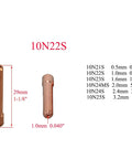 Stubby Gas Lens And Collet Bodies Kit For 17 And 26 Series TIG Torches with collet size 10N22S, 29mm length, 1.0mm diameter