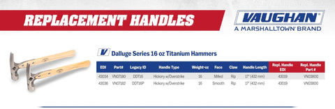 16oz Titanium Framing Hammer With Magnetic Nail Holder And Smooth Face, detailed view with replacement handle options