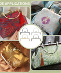 4 Colors Purse Clasp Frame With Handle Five Point Nine Inch Metal Kiss Lock Clasp Bag Clutch Frames, multiple examples