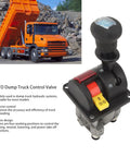 Proportional PTO Valve Switch For Dump Truck Hydraulic System with orange truck in construction site background.