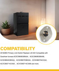 Primary High Limit Switch Replacement for Furnaces With Metal Housing, 150 Degree, compatibility list shown