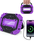 Two Pack Rechargeable Black Light 395nm Ultraviolet Flood Light with magnetic base and phone charging