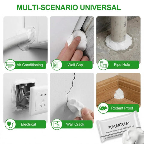 Upgraded Waterproof Sealant Mastic 8 Pack Fast Drying Moldable Sealing Clay For Drain Pipes Wall Holes Gaps And AC Openings Quick Repair Putty That Feels Flexible Easy Knead DIY Friendly No Tools Needed
