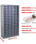 Bolt And Nut Storage Cabinet For Garage With 100 Plastic Small Drawers, Heavy Duty Cold Rolled Steel Metal Parts Organizer with clear drawers.