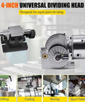 Heavy Duty Three Jaw Chuck And Dividing Head Kit Boasting Badass Stability and Bullseye Accuracy, 4-inch universal dividing head for CNC milling tasks.