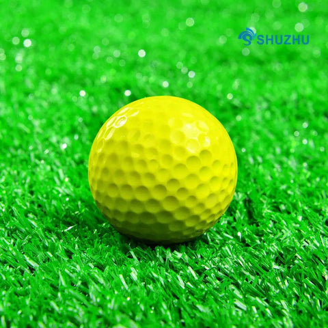 Yellow golf ball from Six Pack Colorful Golf Balls Gift Set For Practice And Training Bright Blue Green Red Yellow Colorful Balls