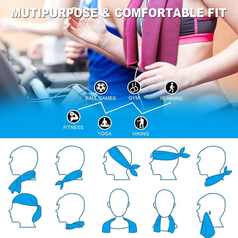 4 Pack Ice Cooling Towels 40x12 Inches For Neck And Face Ultra Soft Microfiber Chilly Towel in gym and yoga activities